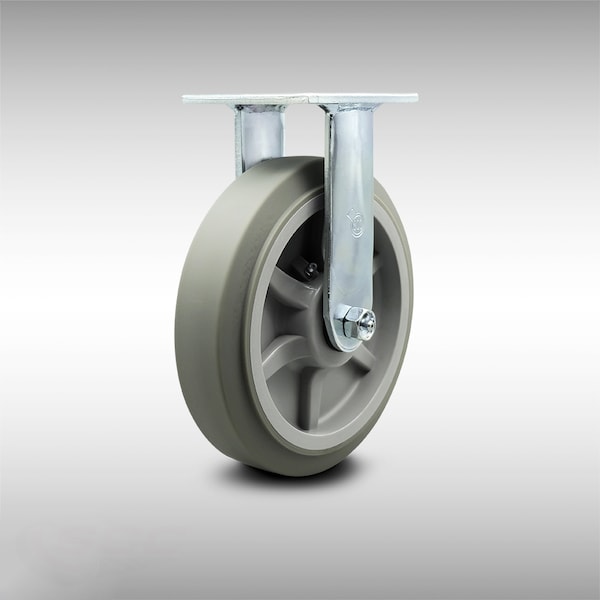 8 Inch Stainless Steel Thermoplastic Rubber Wheel Rigid Caster with Ball Bearing